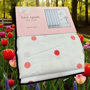 Kate Spade New York Bakery Dot Shower Curtain Pink Yellow 72x72 Fabric Cotton